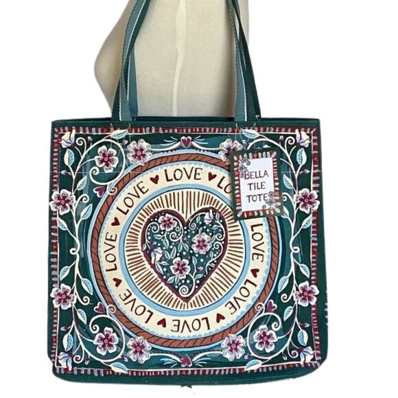 Brighton Bella Tile Tote Bag ‘Believe In Love’ NWT - Picture 1 of 13